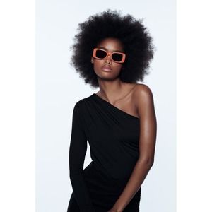 Zara Black One-Shoulder Bodysuit